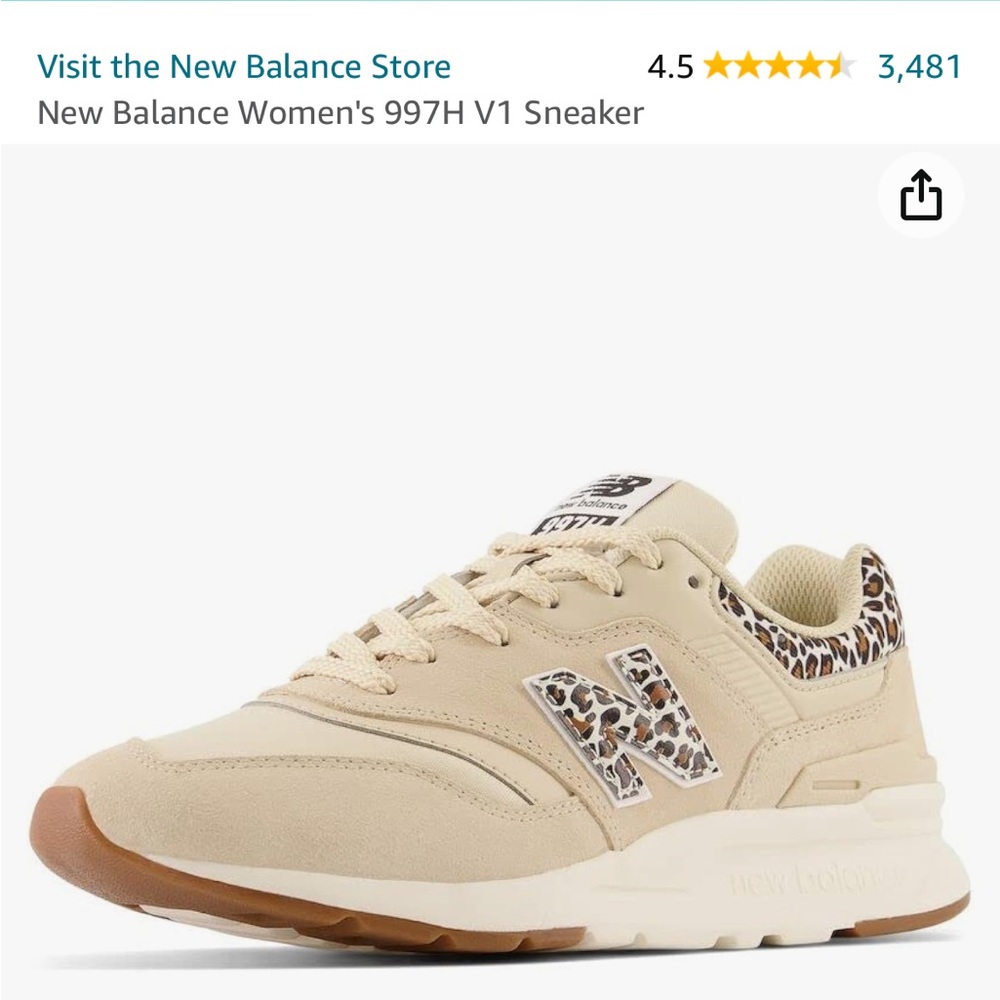 New Balance Women's 997H V1 Sneaker Size 9 - Cheetah/Leopard/Animal Print